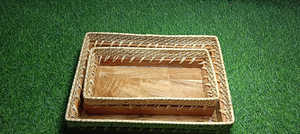 Juego de bandejas de diseño Industrial de concha de fregona con postre decorativo de madera Accica y bandejas para servir dulces para decoración de Eid Ramadan Diwali - Product Image 2