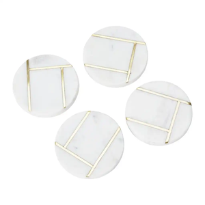 <b>Marble</b> <b>Coasters</b> Best Quality Luxury Design Eco-Friendly Round Shape for Home Hotel Office Use - Product Image 6