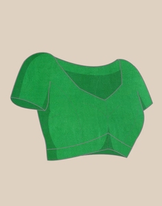 Sari de organza verde KV con tonos degradados - Product Image 5