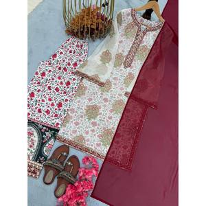 Ensemble haut et dupatta pour femmes, vêtements de soirée, élégant plazzo avec de magnifiques embellissements - Product Image 5