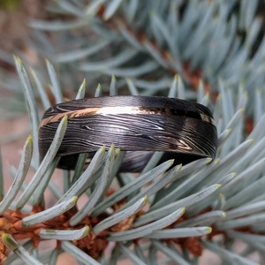 Anillo de Moda de Acero Forjado de Damasco Clásico de Lujo Hecho a Mano con Chapado Personalizado, Regalo para Él, Boda, Día del Padre, AR KNIVES INDUSTRY - Product Image 2
