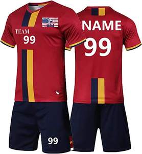 ชุดเสื้อเจอร์ซีย์ทีมฟุตบอลสีฟ้าเสื้อกีฬาแห้งเร็วพิมพ์โลโก้ได้ตามต้องการ - Product Image 4