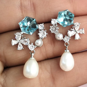 Boucles d'oreilles pendantes en perles d'eau douce, bijoux pour femmes, fournisseur en gros - Product Image 6