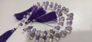 Perles de pierres précieuses en améthyste violette naturelle, facettées en forme de goutte, vendues par brin de 8 pouces de long - Product Image 2