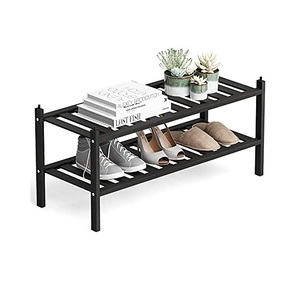 Expandable Shoe Rack Adjustable Dual Tier Storage Organizer Space Saving Design Strong Flexible <b>Frame</b> Modern Entryway Solution - Product Image 6