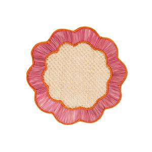 Assiette de présentation en rotin marron faite à la main, tressée en forme de fleur, pour la décoration de table et l'utilisation en restaurant, vente en gros - Product Image 5