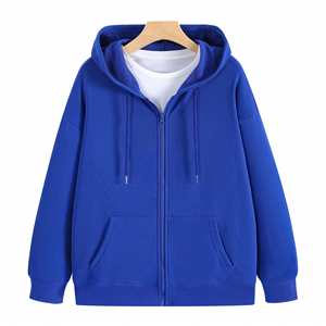Sudadera con Capucha y Cierre de Cremallera Unisex, Color Verde Claro, Corte Holgado, Color Sólido, Informal, Tejida, 100% Algodón, Transpirable, para Invierno - Product Image 6