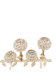 Luxury <b>Crystal</b> <b>Ball</b> Candle Holder Decorative Gold Metal Tealight Stand for Wedding Home Table Decor - Product Image 2