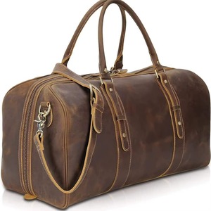 Custom Heavy Duty <b>Large</b> Fitness Travel Leather Duffle <b>Bag</b> Waterproof Men's Sports Gym Leather Duffle <b>Bag</b> with solid color - Product Image 1