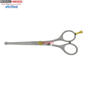 Ciseaux de toilettage pour animaux de compagnie à pointe ronde, ciseaux professionnels pour couper les poils de chien, lames fines en acier inoxydable, pointe arrondie sûre, réutilisables - Product Image 6