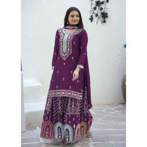 Women's Beautiful Party Wear <b>Suit</b> Set with Sequence Embroidered Work - Product Image 2
