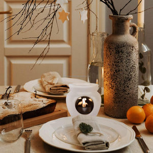 Quemador de Aceite de Cerámica, Difusor de Aromaterapia, Portavelas Decorativo para Velas de Té, Ideal para Decoración de Spa - Product Image 4