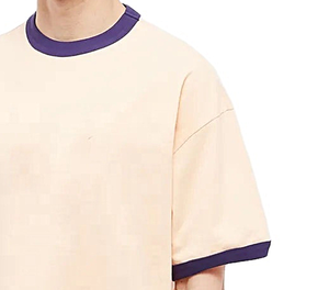 Camiseta Unisex Formal con Estampado de Letras en Serigrafía, Cuello y Ribete de Manga en Contraste, Estilo Retro Personalizado, Algodón Casual - Product Image 4