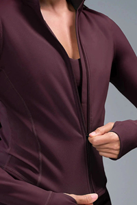 <b>Women</b> Fitness <b>Jacket</b> Full Zip Slim Fit Stand Collar Workout Yoga Gym <b>Running</b> Sports <b>Jacket</b> Activewear - Product Image 3