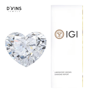 D'vins Jewels Diamant de laboratoire cultivé en vrac, couleur D, taille cœur, IGI 1ct 1.5ct 2ct - Product Image 2