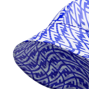 Chapeau Bob Unisexe à Motif Géométrique Bleu, Chapeau d'Été Décontracté de Plage à Large Bord pour Adulte en Polyester Non-Tissé - Product Image 4
