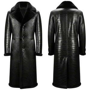 Vintage Cow Skin Leather Bomber <b>coat</b> Crew Neck Side Pockets Custom Waterproof <b>Heated</b> Windproof Unisex Winter Animal Print - Product Image 5