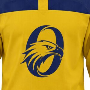 Maillot de hockey sur glace jaune et bleu marine à manches longues, uniforme d'équipe léger et respirant, chemise de hockey professionnelle pour hommes et femmes - Product Image 5