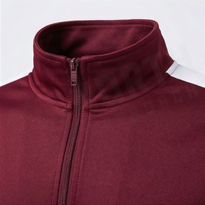 Survêtement Homme Uni à Col Montant Entièrement Zippé, Vêtement de Sport Décontracté Respirant en Polyester et Coton pour l'Automne - Product Image 4