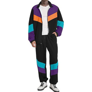 Ensemble de survêtement pour homme années 90, costume d'Halloween, veste coupe-vent années 70, ensemble de survêtement 2 pièces, ensemble hip hop, streetwear rétro, mode - Product Image 1