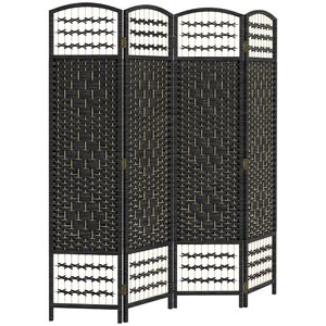 Paravento Tradizionale Pieghevole Autoportante 5.6FT Nero per Sale da Pranzo e Soggiorni, Uffici e Ristoranti - Product Image 1