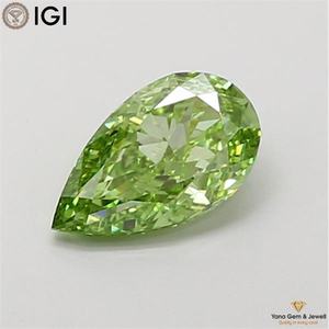 เพชรสีเขียวแฟนซีสดใส ความสะอาดระดับ VS1 น้ำหนัก 5.00 กะรัต ผลิตด้วยวิธี CVD รูปทรงลูกแพร์ พร้อมใบรับรอง IGI สำหรับทำแหวนตามสั่ง เป็นของขวัญ - Product Image 1