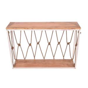 Compact Industrial Iron Console <b>Table</b> with Rock Slab Edge <b>Folding</b> System for Space Saving Furniture Solutions - Product Image 4