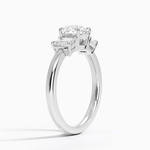 Bague BOJ 067, coupe ronde, argent 925, trois pierres, halo solitaire, diamant, 2 carats, couleur D, VVS1, moissanite, certifiée GRA, prix bas - Product Image 2