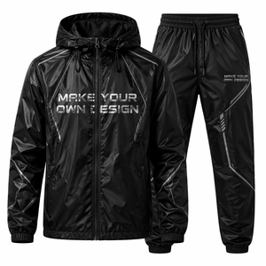 Ensemble coupe-vent personnalisé pour hommes, léger, résistant à l'eau, tenue de sport OEM ODM, sports de plein air, course à pied, fitness, vêtements de sport - Product Image 3