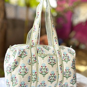 Bolsa de Viaje Personalizada con Logotipo, Rayas Azules, Acolchada, de Algodón, para Fin de Semana o Viajes Cortos - Product Image 3
