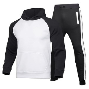 Custom Men's Full <b>Zip</b> <b>Hooded</b> Tracksuit Polyester Cotton Fleece Running Jogging Sports Training Gym Tracksuit OEM Manufacturer - Product Image 2