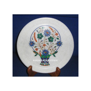 Plaque de sculpture en marbre blanc naturel de forme ronde, faite à la main, design unique, qualité supérieure, utilisée pour la décoration de cuisine et de mariage - Product Image 6