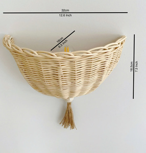 Meilleur prix Vietnam fait à la main en osier rotin accrocher la lumière applique murale ronde intérieur maison et Restaurant luminaire avec globe pour salle de bain - Product Image 4