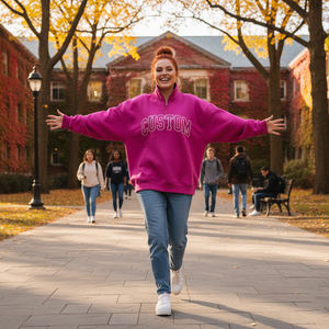 Sudadera OEM para mujer, personalizada, oversize, con cuello simulado, de algodón suave y forro polar, informal, holgada, ecológica, con logo frontal, top de moda para invierno. - Product Image 1