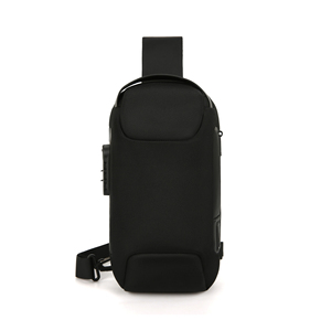 Bolso bandolera unisex de nailon con cierre de cremallera para uso diario, estilo práctico, color negro - Product Image 2