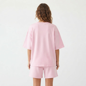 2026 Women's Casual Wear Short Sleeve T Shirt and Shorts <b>Set</b> Factory Price Two Piece Custom Logo Streetwear Women <b>Twin</b> <b>Set</b> - Product Image 5