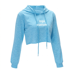 Women's Cropped Hoodie Casual Fashion Long Sleeve Pullover Hooded Sweatshirt Streetwear <b>Crop</b> <b>Top</b> - Product Image 4