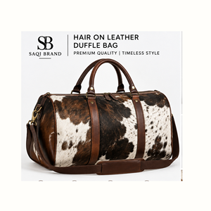 Sac de voyage et de week-end en cuir de vachette véritable Hairon, fait main, grande capacité, avec fermeture éclair, portable, collection 2026, directement de l'usine - Product Image 2