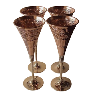 Gobelet à vin en métal de qualité supérieure avec long pied, verre à vin rouge pour bar, restaurant, maison, verre à vin plaqué or gaufré - Product Image 6