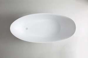 Baignoire autoportante moderne UPC pour intérieur, baignoire en forme d'œuf, blanc brillant, pour hôtel, villa - Product Image 3