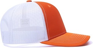 Gorra Trucker de Malla Blanca y Naranja, 6 Paneles, Ajustable, Unisex, Casual, para Primavera/Verano, Talla Adulto - Product Image 4