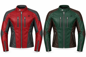 Blouson de moto en cuir Street Racer |   Bleu Noir Rouge Vert |   Fabricant OEM ODM |   Qualité supérieure | - Product Image 5