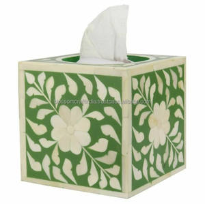 Cubierta de Madera Premium con Incrustaciones de Hueso para Caja de Pañuelos, Soporte Artesanal para Decoración del Hogar, Accesorio de Lujo para Mesa de Sala de Estar - Product Image 3