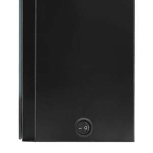 Armoire de salle de bain en MDF noir brillant avec miroir LED, finition mélamine, verre - Product Image 6