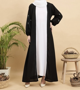 New Selling Beautiful Dubai Women Abaya Traditional Islamic Muslim Clothing & Accessories Floor Length <b>Long</b> Sleeves Front Open - Product Image 1
