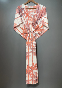 Vestido Kaftán Casual de Verano sin Mangas con Estampado Tropical Digital, de Algodón, para Mujer, Playa, Islas del Pacífico Asiático - Product Image 4