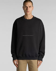 Sweat-shirt surdimensionné en molleton de coton 100% pour hommes, poids lourd, respirant, brodé, motif solide pour l'hiver, long service OEM - Product Image 4