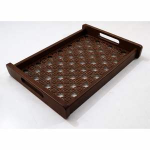 Bandeja de Servicio de Madera Decorativa Multiusos, Diseño Elegante de Grado Comercial, Rectangular, Ecológica, Decoración para Catering - Product Image 4