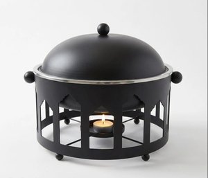 Classic Look Stainless Steel Casserole Dish Black Finish Contemporary <b>Food</b> <b>Warmer</b> <b>Buffet</b> <b>Server</b> Eco-Friendly Metal Cookware - Product Image 3