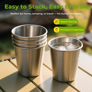 Gobelet en acier inoxydable pour le camping avec couvercle, tasse à boire portable pour les voyages, la randonnée, le pique-nique, les activités de plein air - Product Image 6